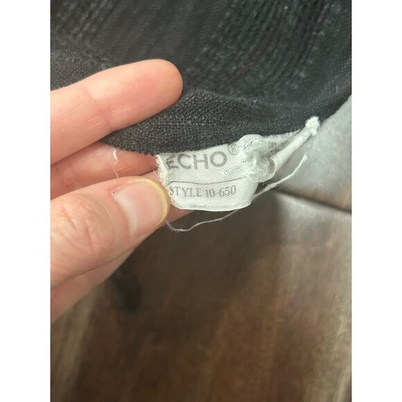 Echo Black Knit Scarf With Fringe - Picture 3 of 8